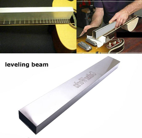 Jiayouy 4Pcs Luthier Tools Set Dual Scale Guitar Neck Notched Straight Edge String Action Gauge Ruler Fret Rocker Fret Leveling Beam for Guitar and Jiayouy