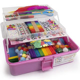 Olly Kids Arts and Crafts Supplies for Kids Girls 4 5 6 7 8 9 10 11 & 12- Ultimate Crafting Supply Set in Portable 3 Layered Plastic Art Box Olly Kids
