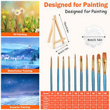 20 Pack 4x4 in Mini Canvases, Small Stretched Painting Canvas Panel with Mini Easel, Art Canvas Painting Kit with 10 Brushes & 5 Paint Tray for Kids MicoSim