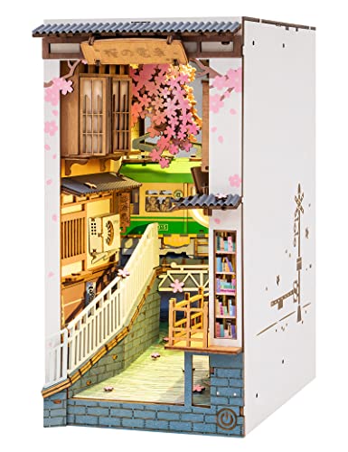 Rolife DIY Book Nook Kit 3D Wooden Puzzle, Bookshelf Insert Decor with LED DIY Bookend Diorama Miniature Kit Crafts Hobbies Gifts for Adults/Teens - WoodArtSupply