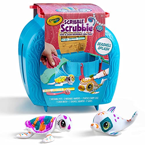 Crayola Scribble Scrubbie Pets, Ocean Animals Playset, Color & Wash Creative Toy, Gift for Kids, Age 3-6 Crayola