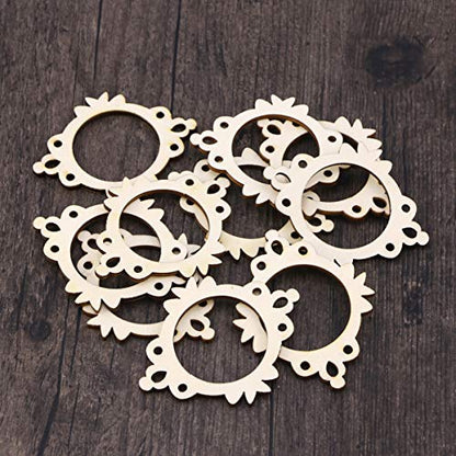 Amosfun Unfinished Wood Cutout Photo Frame Mini Picture Frame Wooden Shape Pieces Craft Embellishments Ornament for DIY Crafts 10pcs - WoodArtSupply