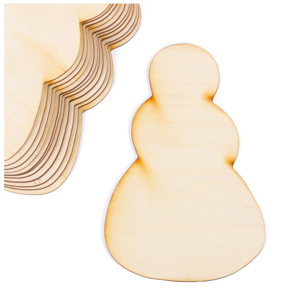 Factory Direct Craft 12 Pieces of Unfinished Wood Snowman Cutout Factory Direct Craft