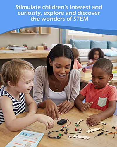 STEM Projects for Kids Ages 8-12, 4 in 1 Stem Kits, Robotics Engineering Starter Kit with Sensors, Wooden 3D Puzzles Building Kits, Smart Robot Toys,