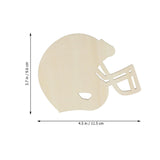 VILLCASE 20pcs Helmet Unfinished Wood Football Hockey Helmet Shaped Wood Slices Helmet Wooden Ornaments for Crafts Painting Door Sign Wedding Home VILLCASE