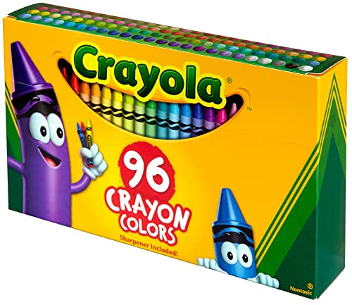 Crayola Classic Color Crayons in Flip-Top Pack with Sharpener, 96 Colors, Gift for Kids Crayola