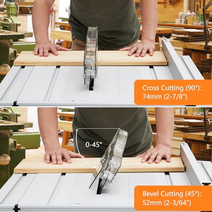 Table Saw 10 Inch, 15A Multifunctional Saw with Stand & Push Stick, 90° Cross Cut & 0-45° Bevel Cut, 5000RPM, Adjustable Blade Height for - WoodArtSupply