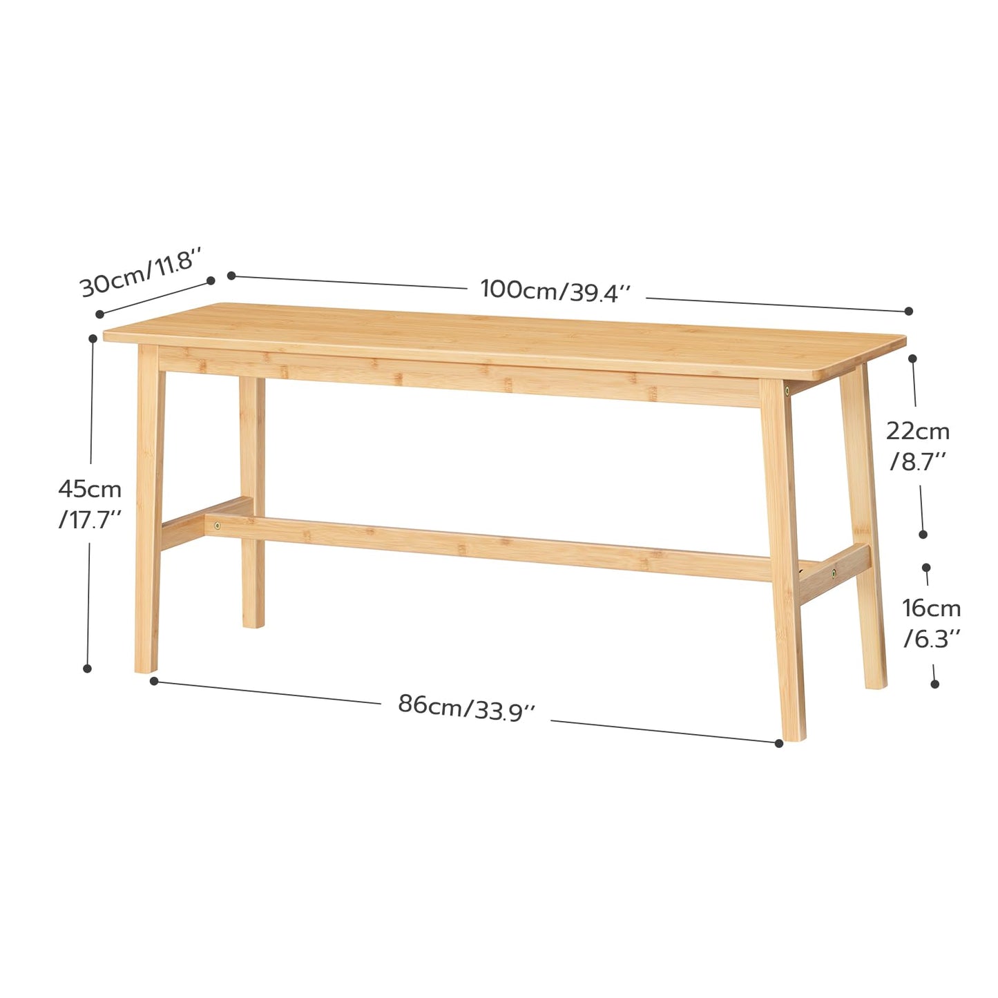 HOOBRO Bamboo Dining Bench, Table Bench, Entryway Bench, Kitchen Bench, Shoe Changing Bench, for Kitchen, Dining Room, Living Room, Bedroom, Easy to