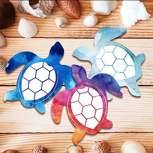 BENECREAT 3Pcs Sea Turtle Wooden Cutouts, 10.8x9.7inch Unfinished Wooden Tortoise Cutouts, Wooden Pieces for DIY Summer Beach Decor, Wooden Signs and BENECREAT