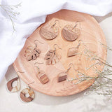 SUNNYCLUE 6 Pairs Resin Wood Dangle Drop Earring Making Starter Kit Round Rectangle Leaf Jewelry Pendants Making Supplies for Women Beginners, SUNNYCLUE