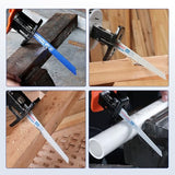 WORKPRO 10-Piece Reciprocating Saw Blade Set, BIM Saw Blades for Metal/Nailed Wood Cutting, Organizer Case Included WORKPRO