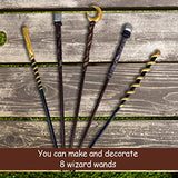 Magic Wand Making Kit for Kids Adults DIY Craft Set Wizard Birthday Party Supplies Make Your Own Wands 24-Piece Maikoi