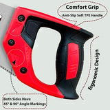 Plowfar 14 inch Hand Saw 11TPI Pro Fine Cut for Wood, Plastic Pipes, Drywall, Trees Trimming & Pruning, Sharp Manual Saw for Woodworking, Red PLOWFAR