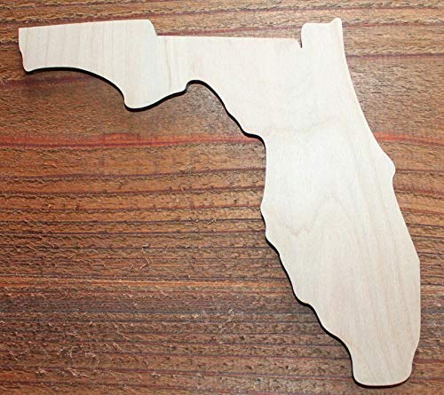 14" State of Florida Unfinished Wood Cutout Cut Out Shapes Ready to Paint Crafts DIY - WoodArtSupply