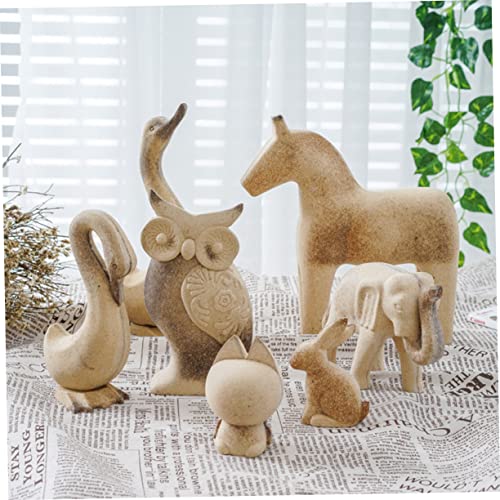 2 Pairs Drawing Rabbit Educational Rustic Easter Desktop Table Shop Decorations Living Spring Animal Statue Figure Favors Wood Cutout Peg White Paint - WoodArtSupply