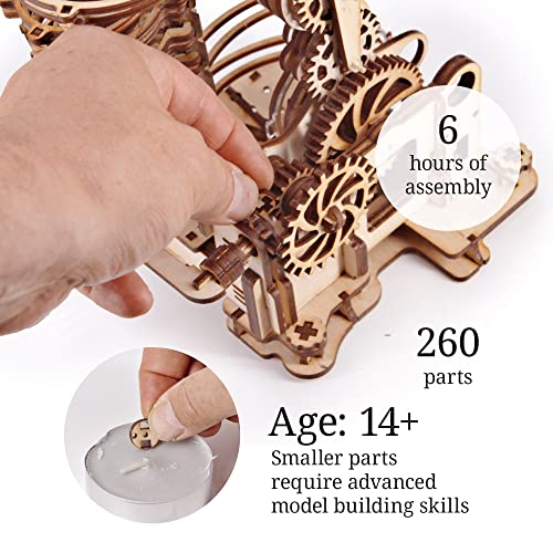 iDventure DIY Wooden Marble Run Dragon - 3D Mechanical Puzzle Kit for Adults & Teens - WoodArtSupply