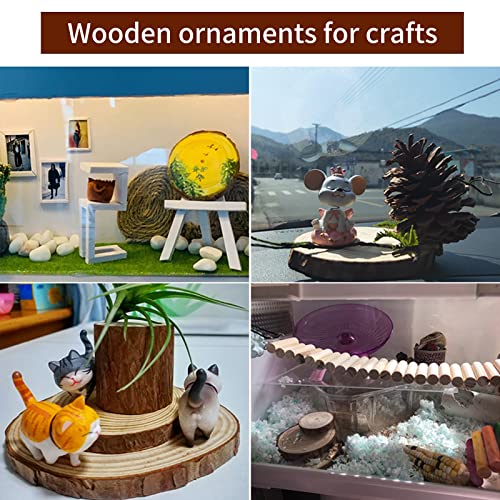 Acrux7 100 PCS Natural Wood Slices for Painting, 2.4-2.8 Inch Unfinished Wood Slices Predrilled with Hole, Round Wooden Slices for DIY Crafts, Arts, Acrux7