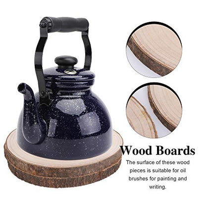 PartyKindom 2Pcs Wood Chips Wine Coaster Hand Decor Wooden Rustic Coasters Cups Place Mat Table Coasters for Drinks Round Wood Slices Tree Slab Tree