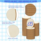 Jyongmer 100 Pieces Unfinished Wood Circle - 2 inch Round Disc Blank Natural Wooden Cutout Ornaments for Decoration DIY Craft Art Supplies, 0.11 inch Jyongmer