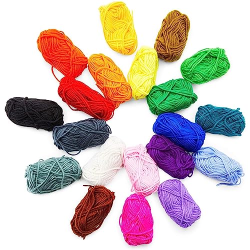 20 Pack Medium #4 Yarn for Crocheting, Acrylic Skein Kit, Knitting Crochet Supplies, 420 Yards - WoodArtSupply