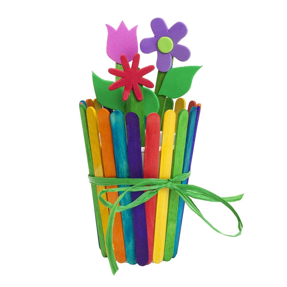 Colorations 1000CS Regular Colored Wood Craft Sticks Popsicle Sticks, 1000  Pieces,4-1/2: x 3/8 Each