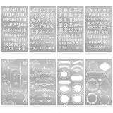 8 Pcs 4 x 7 Inch Stainless Steel Stencils Stencils Alphabet Number Stencils for Journaling Metal Stencils Bookmark Vintage Flower Vines Stencils for Lewtemi