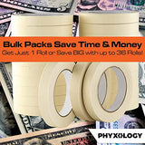 No-Residue 1 In, 60 Yd Masking Tape 1 Pk. Easy-Tear Pro-Grade Removable Painters Tape Great for Home Office or Commercial Contractor. Clean, Phyxology Supply