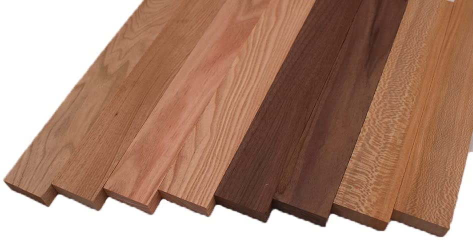 Domestic Exotic Variety Pack - Butternut, Coffee Nut, Walnut, Quarter Sawn Sycamore - 3/4" x 2" (8 Pcs) (3/4" x 2" x 24") Barrington Hardwoods