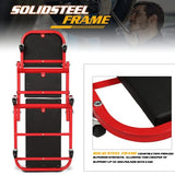 Magshion 40" Triplex Folding Creeper and Rolling Seat 2-in-1 330 lbs Capacity Foldable Mechanic Creeper Garage Stool Lay Down or Sit (Red) Magshion