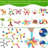 COUOMOXA 74 PCS Magnetic Blocks Sticks Construction Building, Learning Education Stem Preschool Toddler Kids Toys for 3+ Year Old, Montessori Toys COUOMOXA