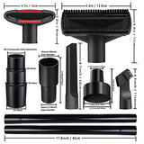 12PCS Universal Vacuum Attachment Kit Wet Dry Plastic Vacuum Hose Adapter 1-1/4" Vacuum Cleaners Accessories with Horse Hair Brush Extension Wand Riiriou