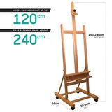 Mont Marte Painting Easel Large Easel for Painting, Studio Easel w/castors Beech Wood Mont Marte