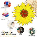 EXCEART 10 Pcs Unfinished Sunflower Wood Cutout Blank Wood Sunflower Slice with Twine for DIY Craft Spring EXCEART