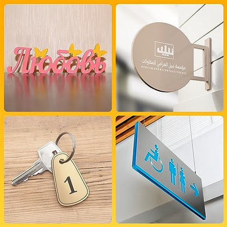 Frddiud Laser Engraving Blank ABS Double Color Plastic Sheet, 11.8x7.9x0.05 inch Materials Double Color Plastic Sheet for Interior Signs, Badges, DIY Frddiud