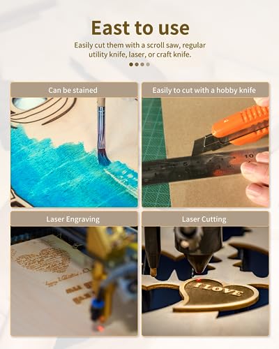 12 Pack Basswood Sheets for Crafts-12 x 12 x 1/8 Inch- 3mm Thick Plywood Sheets with Smooth Surface-Unfinished Craft Wood Boards for Laser Engraving XNEONLab