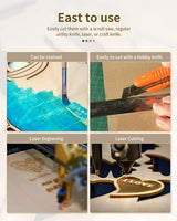 12 Pack Basswood Sheets for Crafts-12 x 12 x 1/8 Inch- 3mm Thick Plywood Sheets with Smooth Surface-Unfinished Craft Wood Boards for Laser Engraving XNEONLab