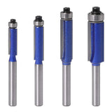 Wolfride 4PCS Flush Trim Router Bit Set 1/4 Inch Shank Top Bearing Flush Trim Router Bit Wolfride