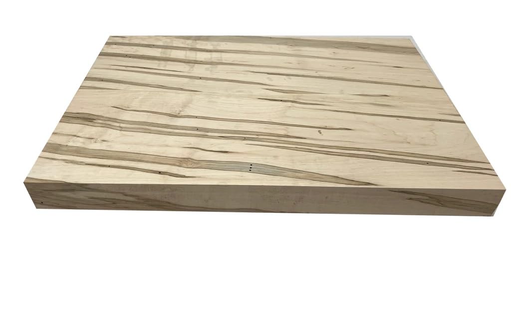 Exotic Wood Zone | Ambrosia Maple Electric Guitar Wood Body Blank | 21" x 14" x 2"- 3 Piece Glued (Planed) Exotic Wood Zone