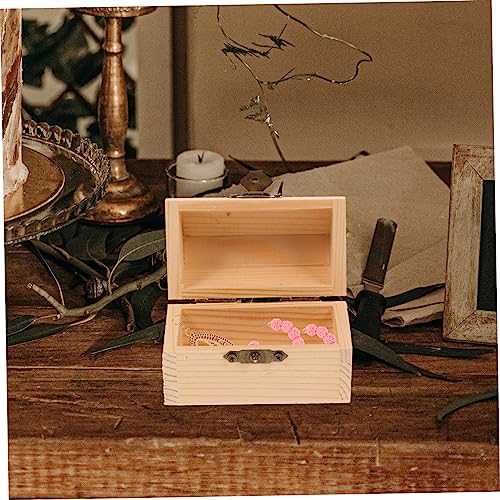 Unomor 2Pcs big wooden box Storage rack decorative boxes for storage dried flower box Jewelry box manual wooden box jewelry unfinished wood bin Unomor