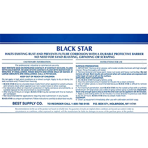 MRO Chem Black Star Rust Converter - Converts Rust on Any Steel Surface (1 Quart) MRO Chem