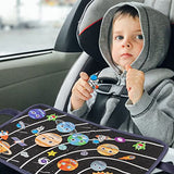 WATINC 25Pcs Outer Space Travel Felt-Board Story Set Portable Felt Board Solar System Universe Storytelling Planets Astronaut Galaxy Themed Preschool WATINC