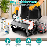 Pro Tumbler Mug Heat Press Machine 10-30 oz,Tumblers Heat Press Sublimation Straight Skinny Tumblers Press Glass Jar Cans, 11oz 20oz 16oz 30oz AKEYDIY