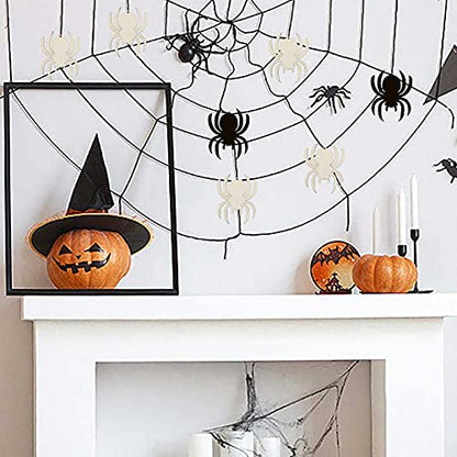 Creaides 20pcs Halloween Spider Wood DIY Crafts Cutouts Wooden Spider Shaped Hanging Ornaments with Hole Hemp Ropes Gift Tags for DIY Projects