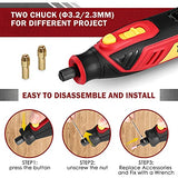 4V Cordless Rotary Tool, 5-Speed 25000RPM TECCPO Mini Power Rotary Tool with 53 Accessories, Rechargeable Rotary Tool for Grinding, Polishing, Wood TECCPO