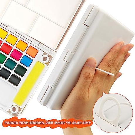 MAIKEDEPOT Watercolor Paint Set,24 Vivid Colors Watercolor Sketching Kit Painting Set with Water Brush Pens,24 Sheets Watercolor Papers,3 Online MAIKEDEPOT
