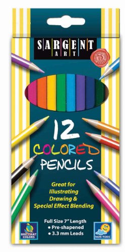 Sargent Art 22-7212 12-Count Assorted Colored Pencils - WoodArtSupply