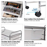 Giantex 15 Drawer Rolling Storage Cart Tools Scrapbook Paper Office School Organizer, Clear Giantex