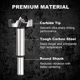 COMOWARE Forstner Bit Set - 16 Pcs Forstner Drill Bits Set for Wood, Auger Opener Round Shank Drilling Cutting Tool for Woodworking COMOWARE