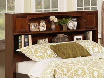 Atlantic Furniture R-185834 Newport Bookcase Headboard Full Walnut - WoodArtSupply