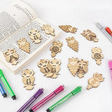 Framendino, 25 Pack Unfinished Wood Cutouts Owl Shape Wooden Slices Bird Hanging Wooden Cutout Wood Chips Embellishments for DIY Craft Home Framendino